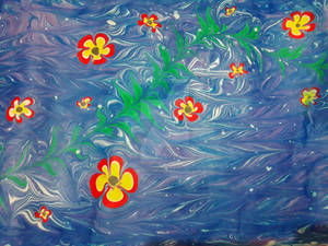 Flowers 1 - EBRU, paper marbling