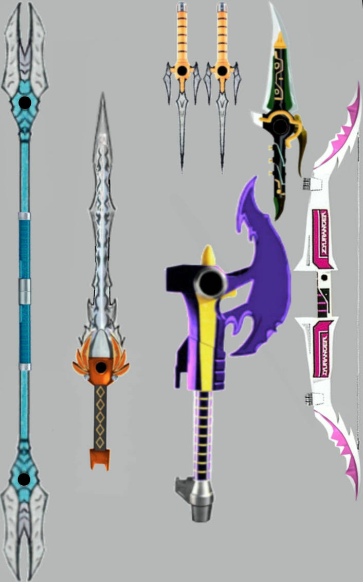 Blue Ranger Weapons Deviantart Dark Rangers Weapons by DeviantCoven on DeviantArt