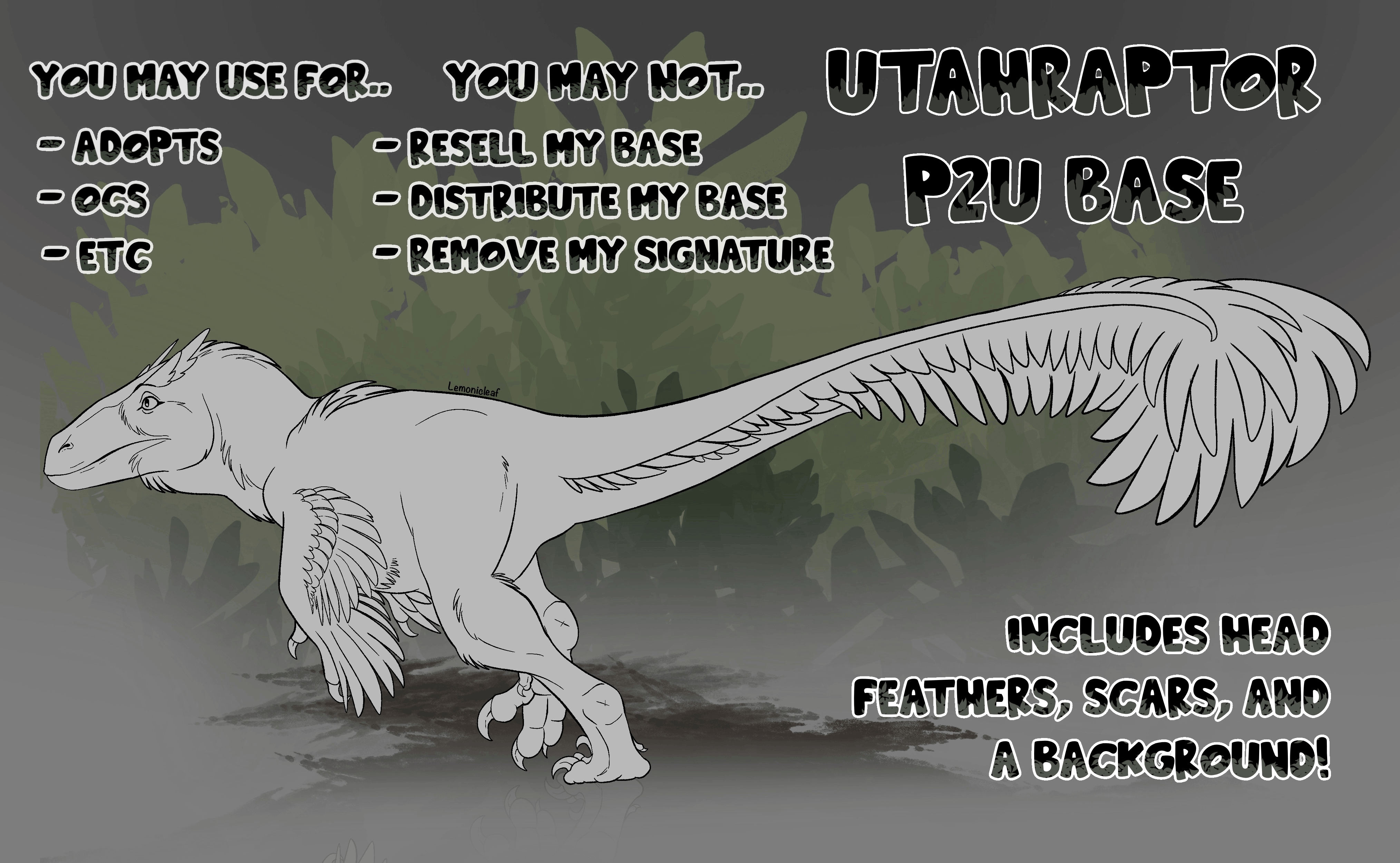 Utah Raptor Body Base Utahraptor P2U Base by Lemonicleaf on DeviantArt