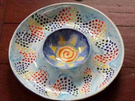 Rainbow Serpent Platter - Fired