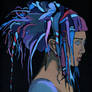 The girl with the blue dreads.