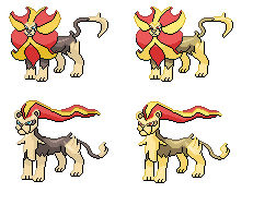 Male and female Pyroar by gardehero on DeviantArt