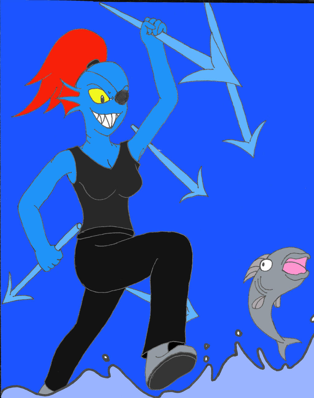 Strongfish91 A Spear Fishing Undyne by FrenzyKnuckles on DeviantArt