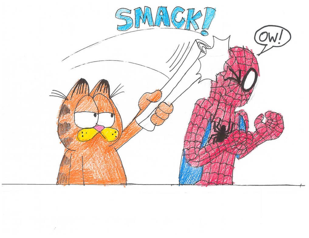 Garfield Attacking Garfield Attacks Spider-Man by SiltedCutie on DeviantArt