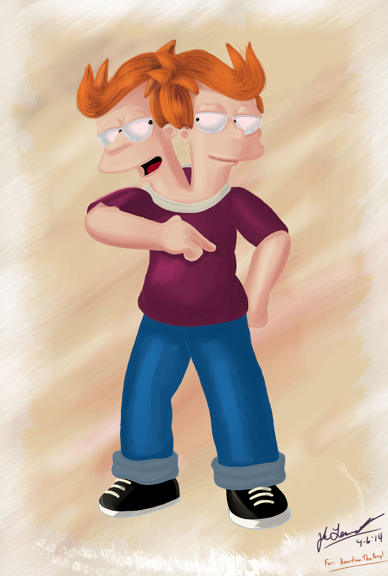 Deviantart Fry Art Trade - Heartinathepony's Two Headed Fry by SiltedCutie on DeviantArt