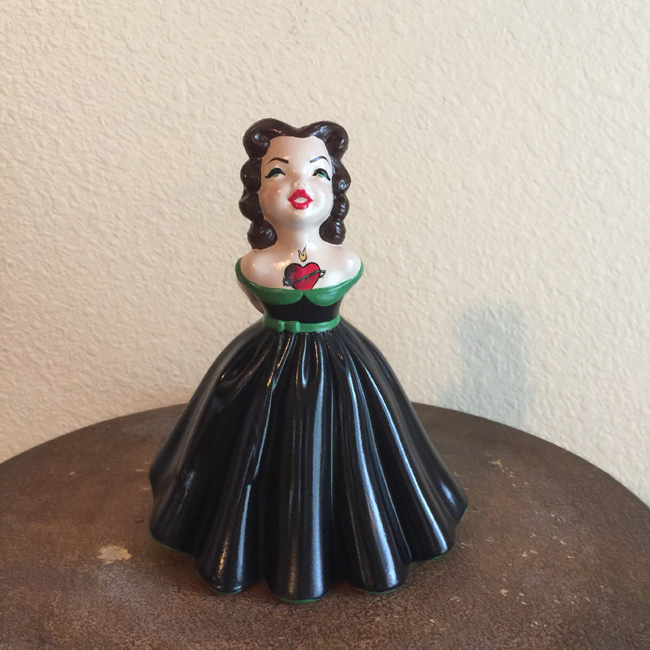 ReVamped vintage tattooed lady figurine~