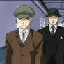 Roy and Riza in trenchcoats...