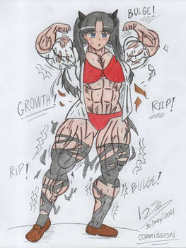 Commission Tohsaka Rin muscle growth 