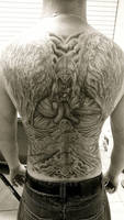 Angel Warrior Back Piece Tattoo