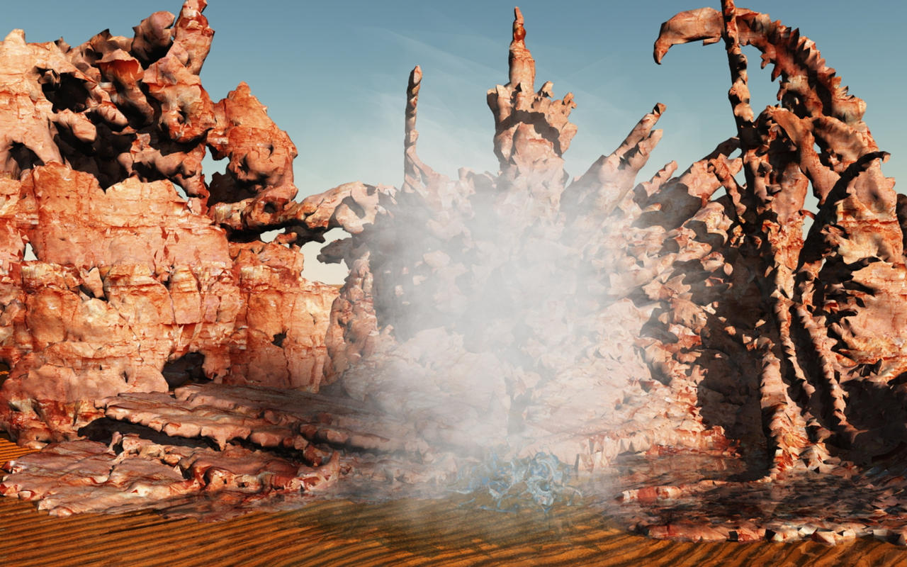 Hot Spring and Spiky Rocks by kabegami on DeviantArt