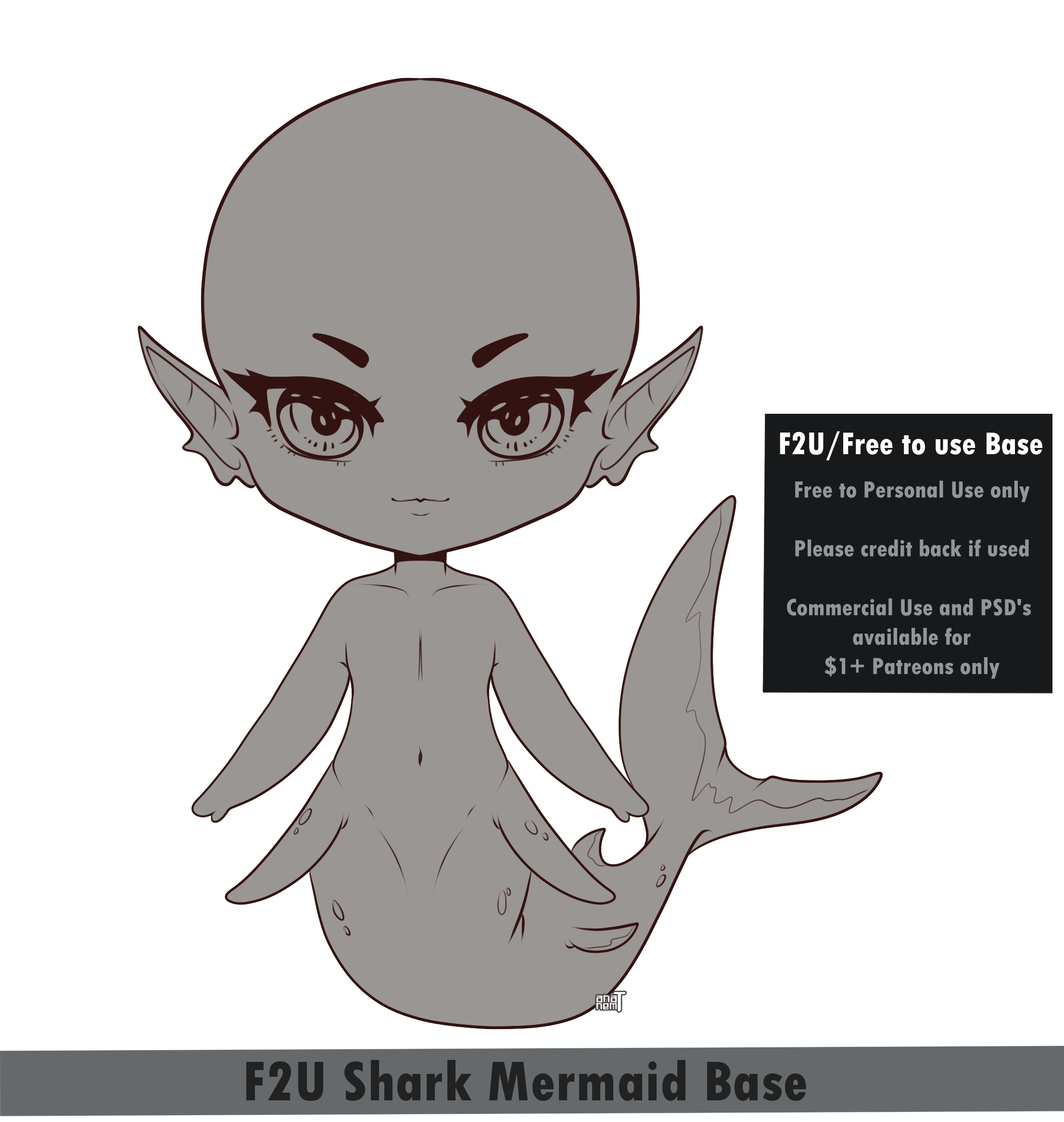 Creative Shark' Base Mermay babies Bases Shark by A-nat-nem on DeviantArt