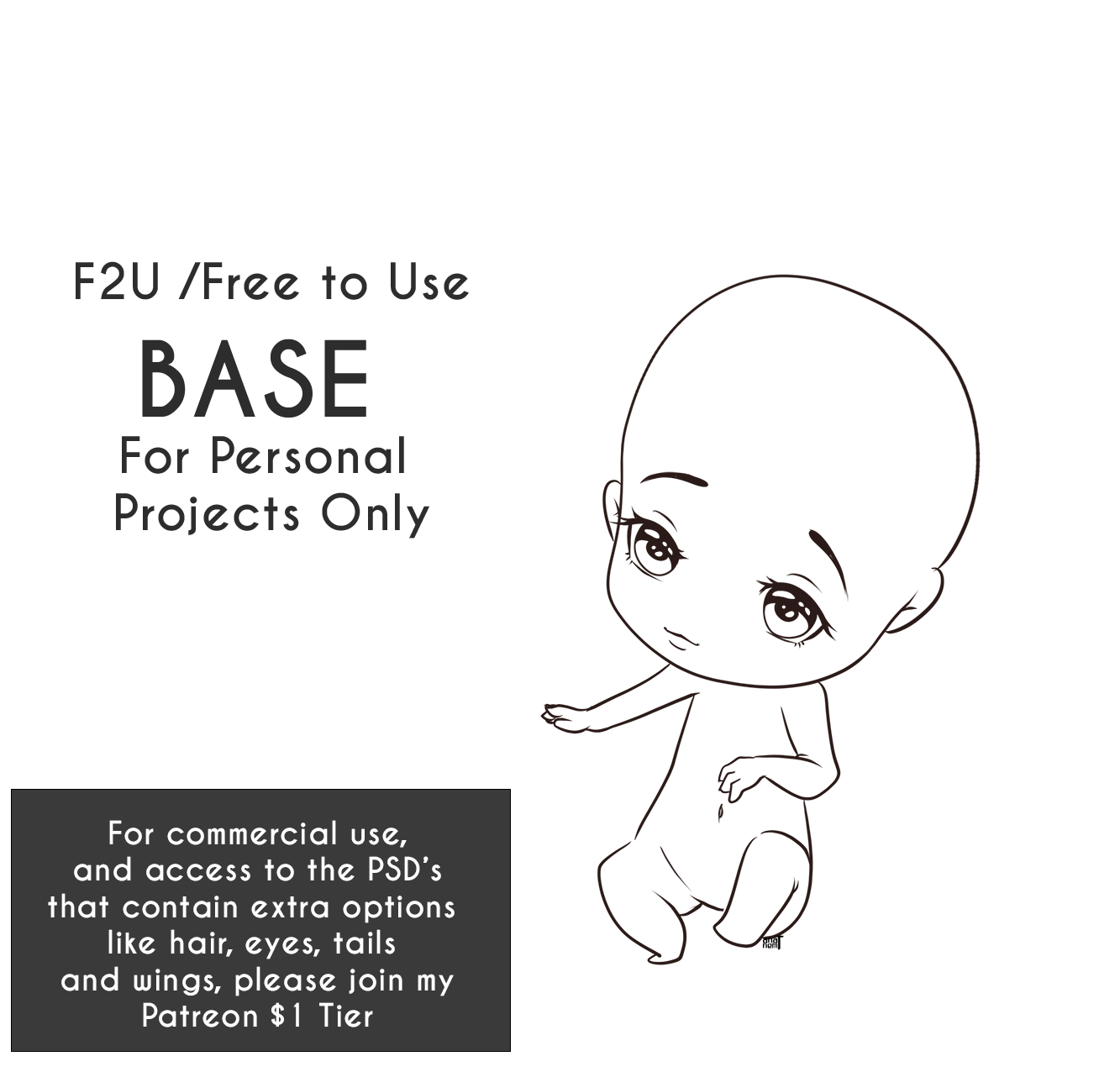 Friday Freebie - F2U/Free to Use Chibi Base by A-nat-nem on DeviantArt