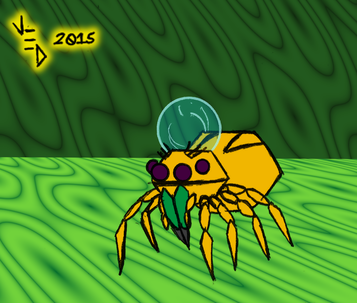 Water Hat Jumping Spider by LittleGreenGamer on DeviantArt