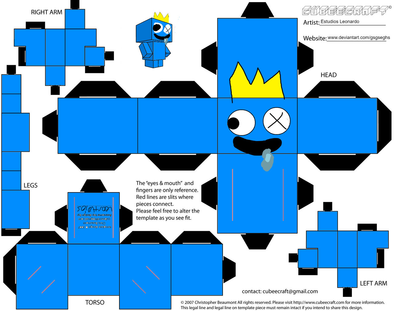 Pixel Papercraft - ROBLOX :v RAINBOW FRIENDS BLUE PAPERCRAFT