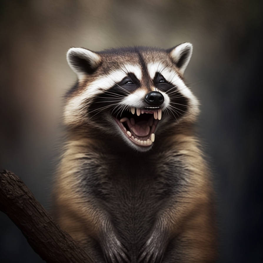 laughing raccoon by cannacoke on DeviantArt