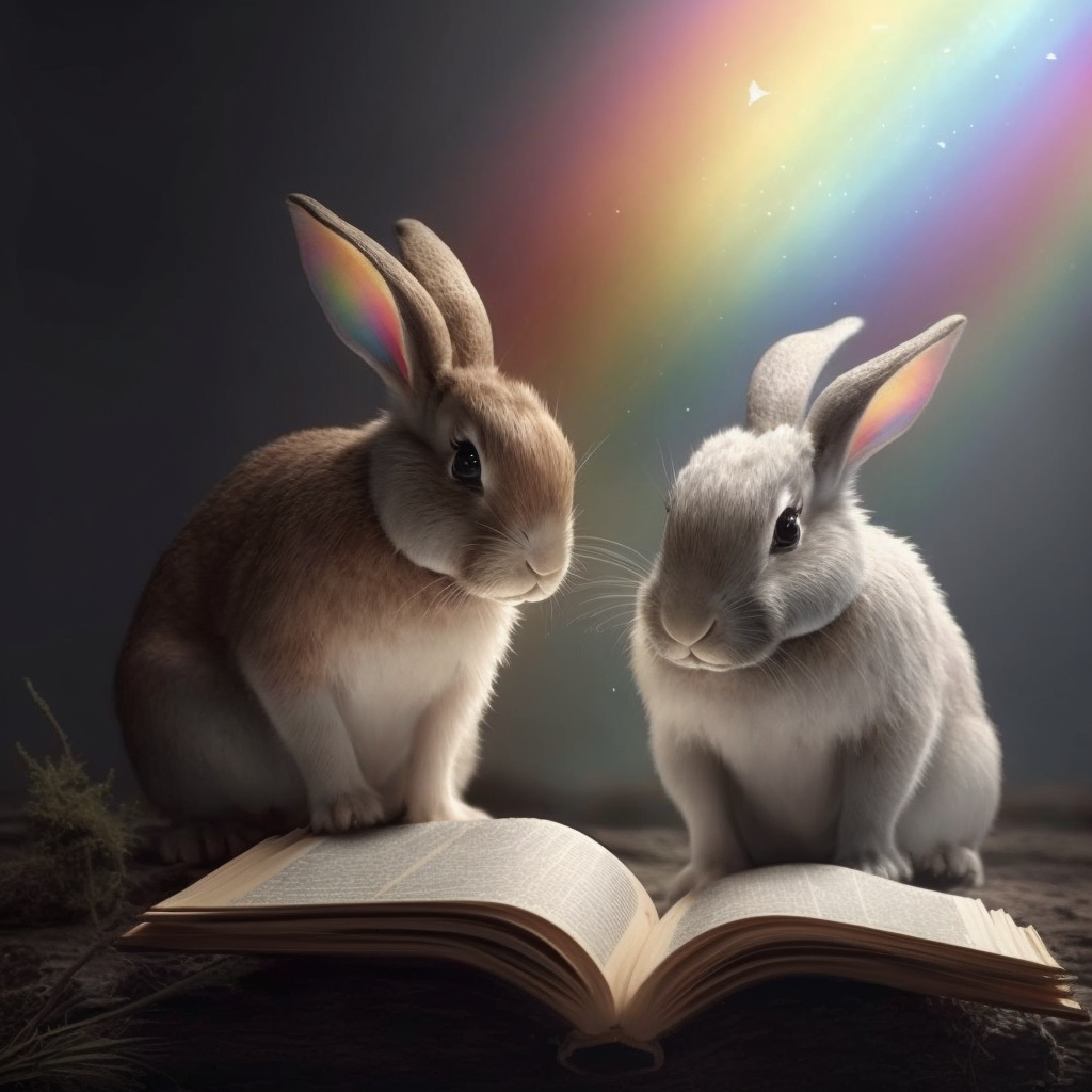 Rainbow Rabbit Deviantart rabbits reading rainbows by cannacoke on DeviantArt