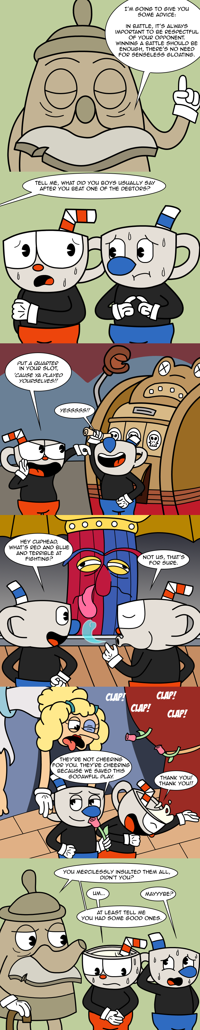Cuphead Comic: Spitroasting by ElectricBlueTempest on DeviantArt