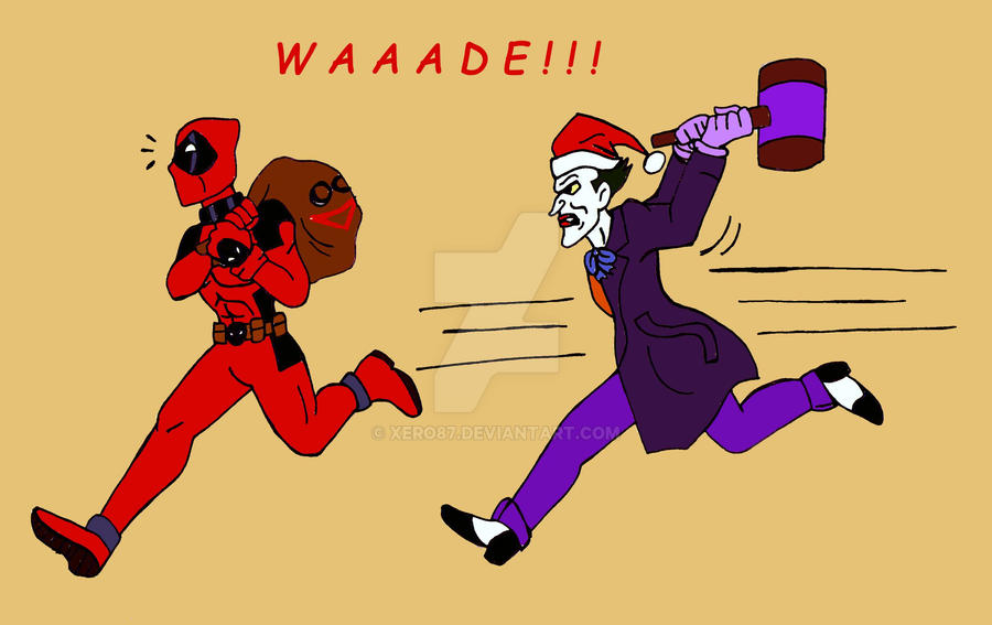 Deadpool and Santa Joker