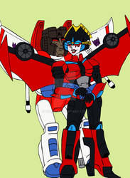 Starscream and Windblade by xero87