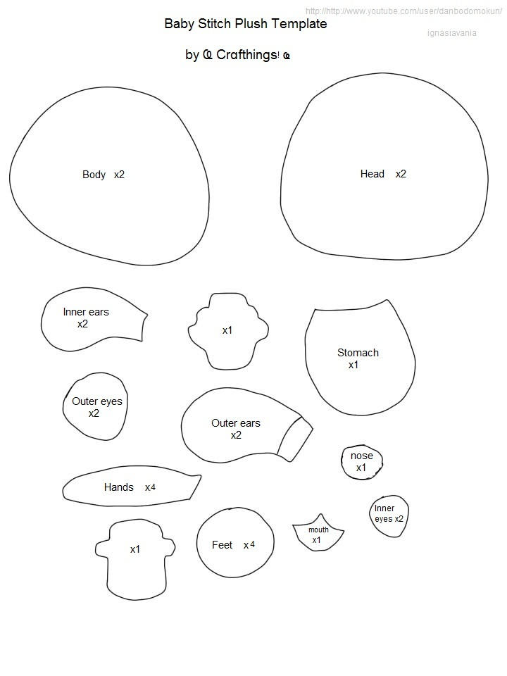 Baby Stitch Plush Template by ignasiav on DeviantArt Baby Stitch Plush Template by ignasiav on DeviantArt