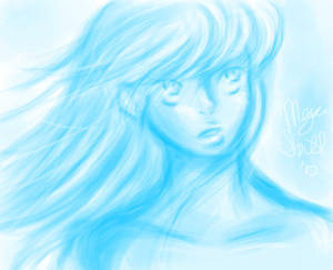 blue girl .doodle