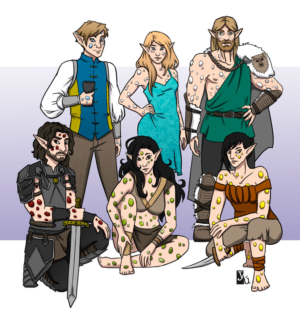 Commission: Gemmed Elves by Yuett