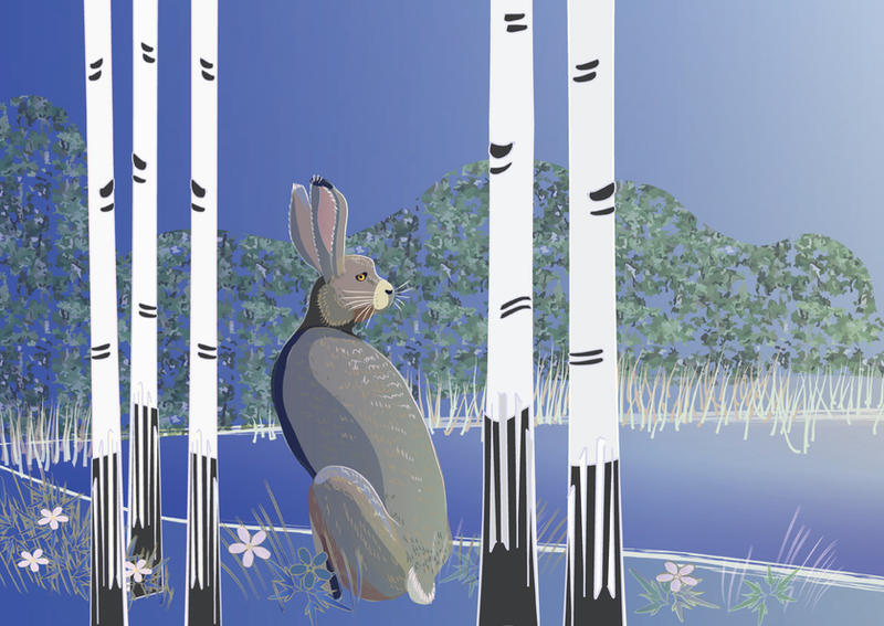 Easter Card: Spring Hare by Starsong-Studio