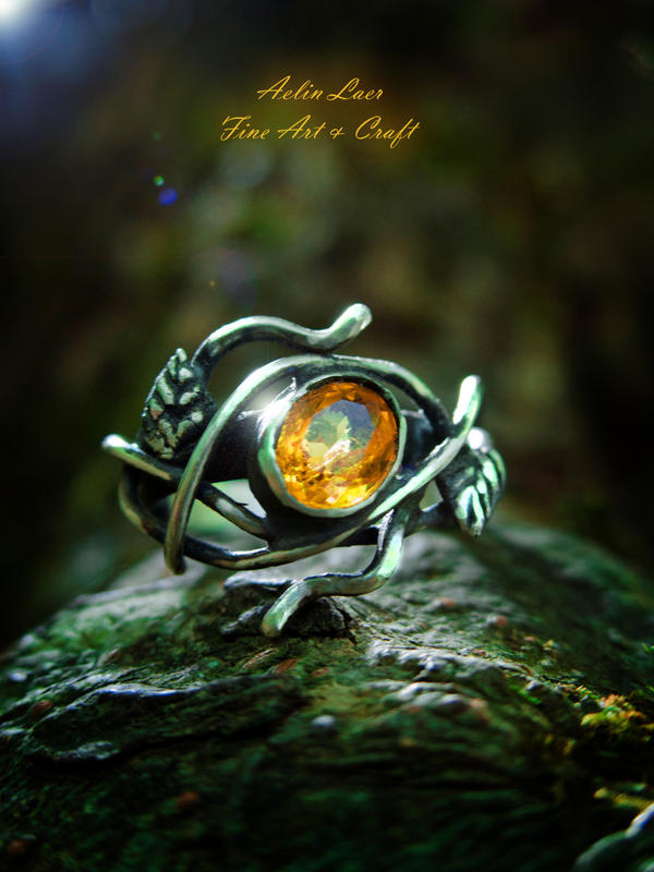 The light of autumn silver ring