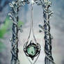 Green Jewelled Star Silver Talisman