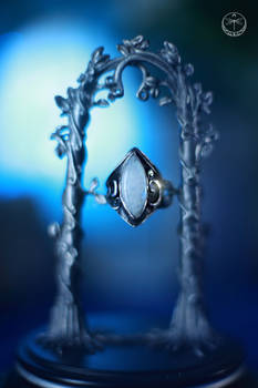 Moon ring silver talisman