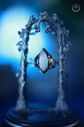 Moon ring silver talisman