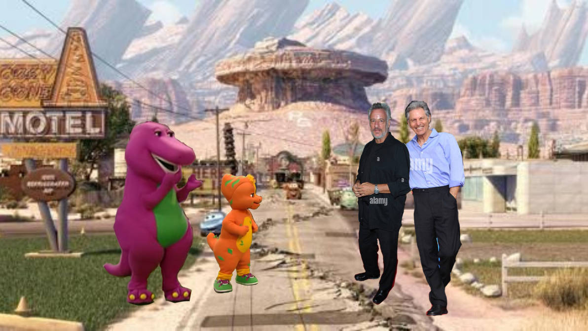 Barney Introducing Riff to Ross and John by JamesMuchtastic on DeviantArt