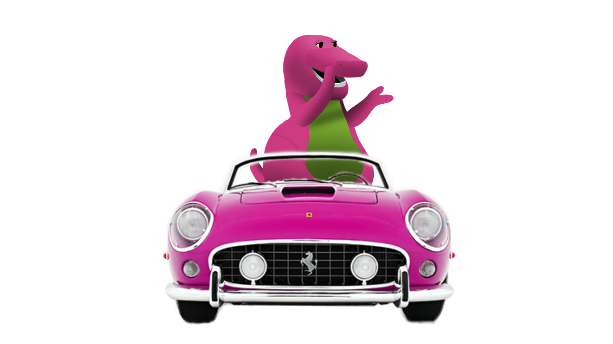Barney Sticker Auto Barney in a Car by JamesMuchtastic on DeviantArt