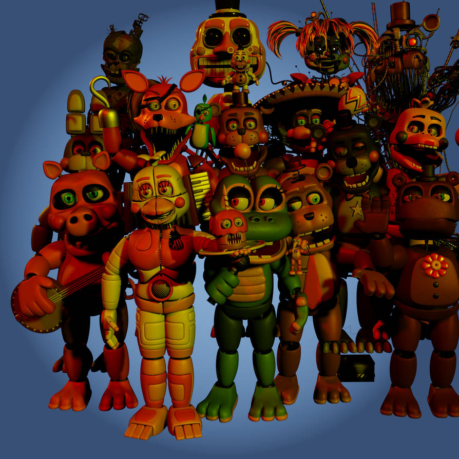 FNaF 6 All Characters Render except For Trash An By DAMOcat13 On fnaf-6-all-characters-render-except-for-trash-an-by-damocat13-on