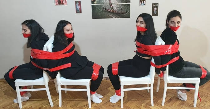 Gorgeous turkish girls duct taped and gagged