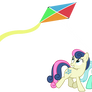 Lyra and bon-bon flying a kite