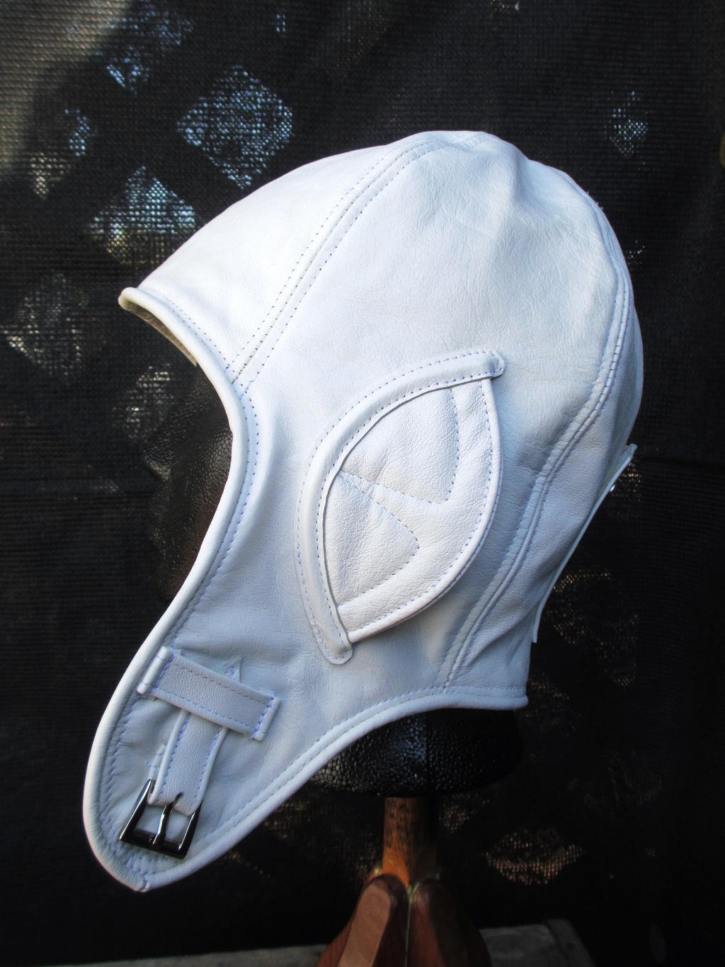 White Leather Aviator Hat