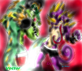 Vector and Espio boxers