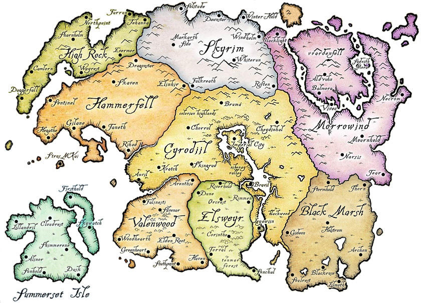 ElderScrolls world Map by h311Man on DeviantArt