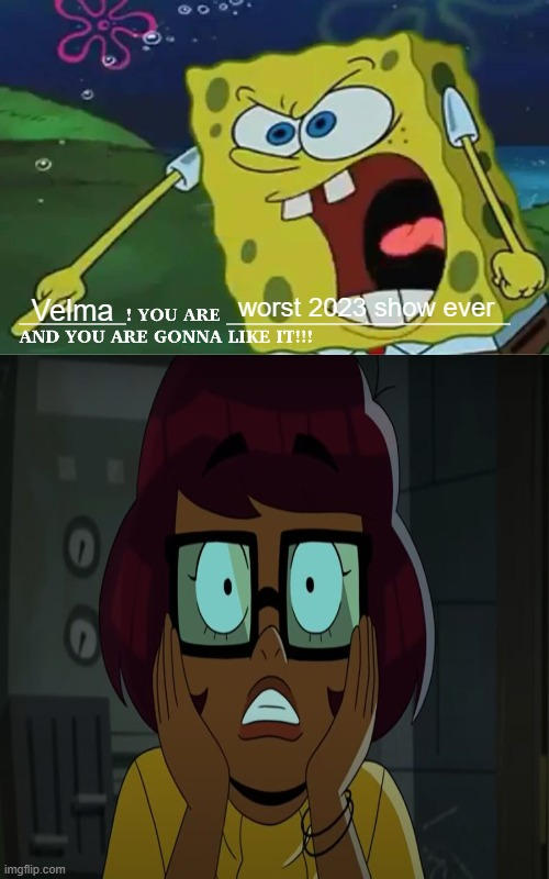 SpongeBob explodes at Fake Velma by duongdo12345 on DeviantArt