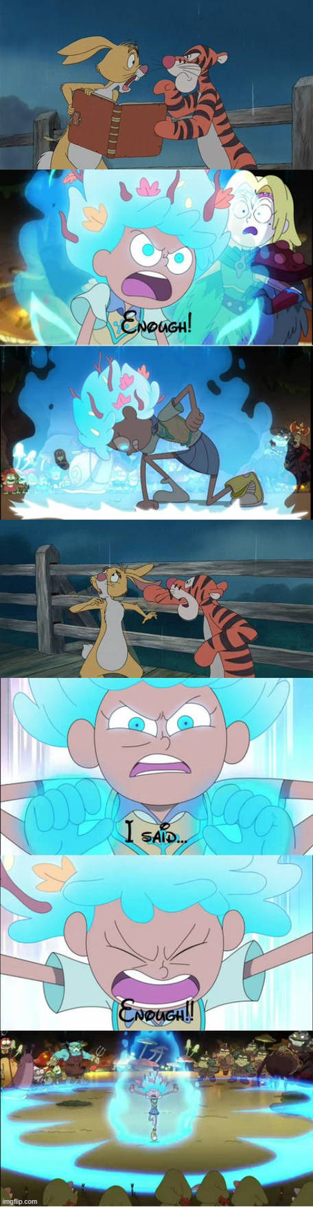 Anne tells enough to Rabbit and Tigger by DuongToonMemes on DeviantArt