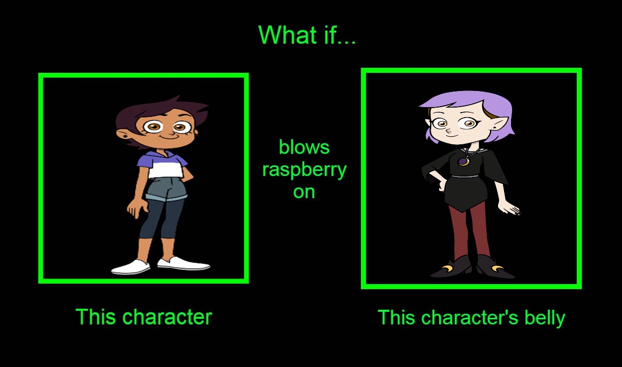 What if Luz blows raspberry on Amity's belly? by duongdo12345 on DeviantArt