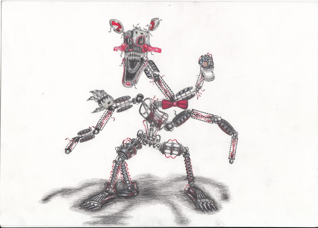How to draw Nightmare Mangle jumpscare from FNAF 4 drawing lesson preview