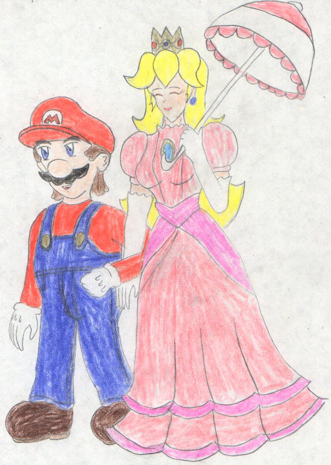 Mario and Princess Peach by FoxBluereaver on DeviantArt