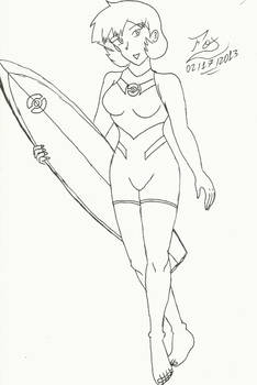 Surfer Misty lineart