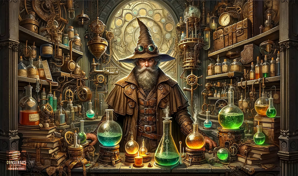 Wizard Scientists Wizard in his Lab by ConsensusStudios on DeviantArt