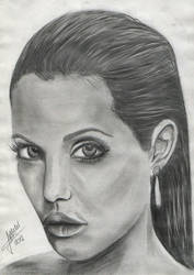 Drawing - Angelina Jolie - portrait