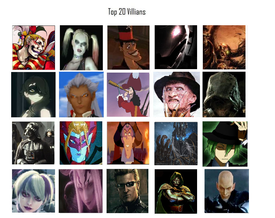 NEW top 20 villains list by Darklord62892 on DeviantArt