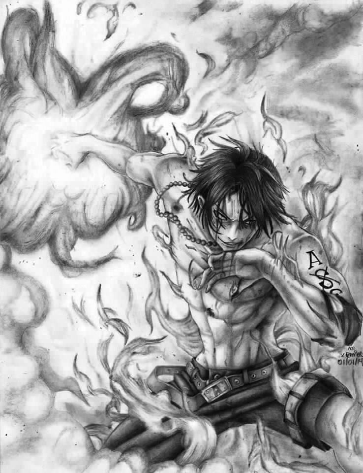 Ace - One Piece Fan Art by ShadowGardenInk on DeviantArt