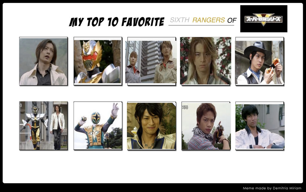 My Top 10 Sixth Rangers Of Super Sentai by DucantheChoju on DeviantArt